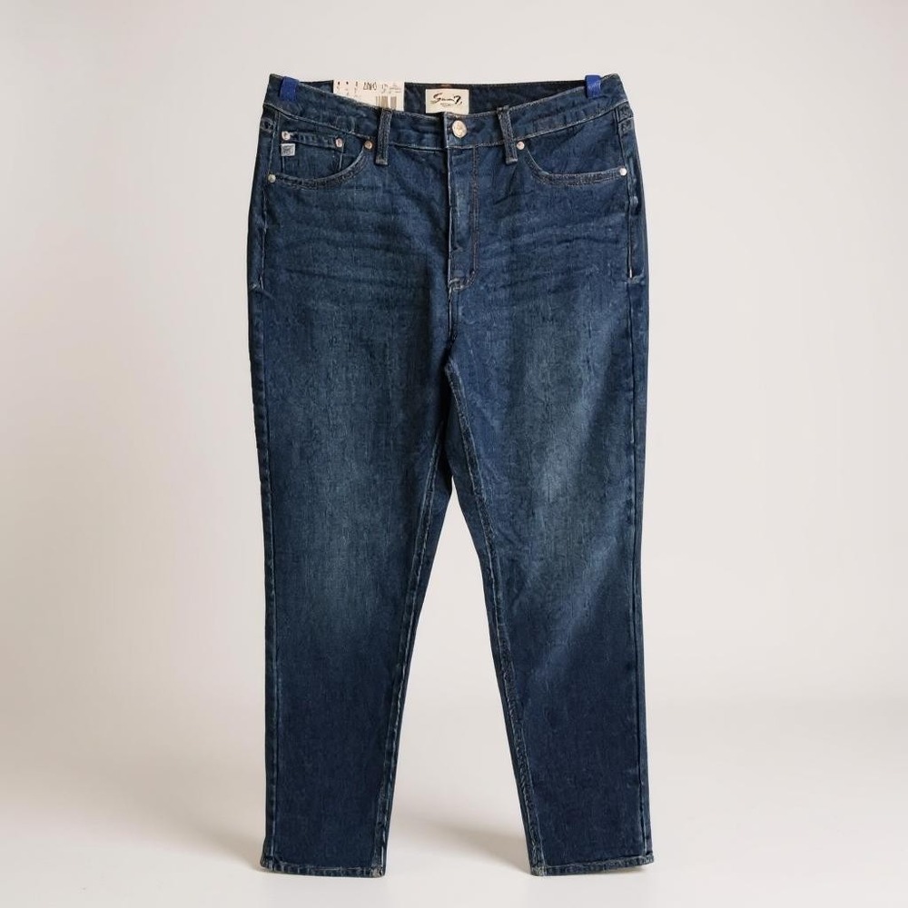 Seven7 Women's 10 High-Rise 90s Straight Jeans 34x29 Blue Stretch Denim NWT